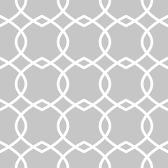 Fototapeta premium Gray and white geometric ornament. Seamless pattern