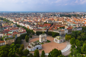 Fototapeta na wymiar The Arch of Peace in Milan Italy