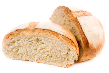 White bread on a white background