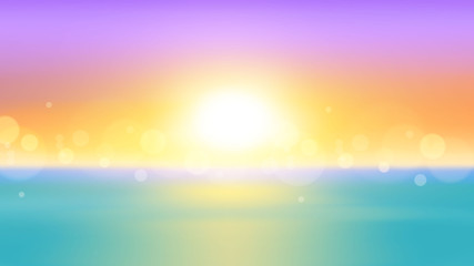 Sky & Sun. Realistic Blur Design. Abstract Shining Background. Vector illustration