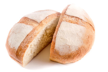 White bread on a white background