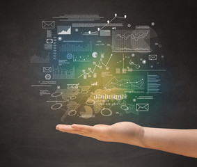 Hand holding business plan