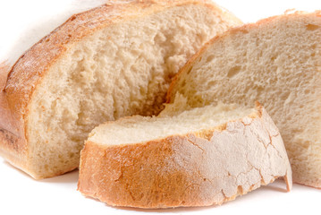 White bread on a white background