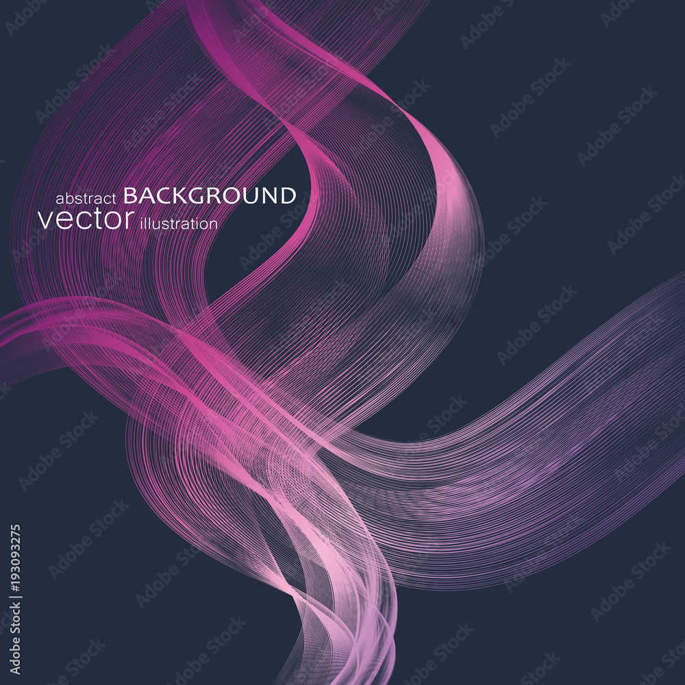 Aufkleber abstract backgrounds with colorful wavy lines. elegant wave design. vector technology.