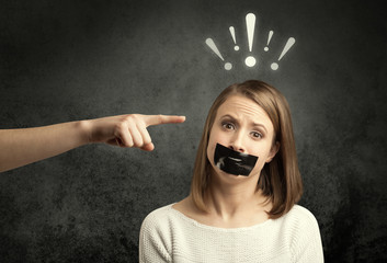 Fototapeta premium Hand pointing at employee