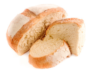 White bread on a white background