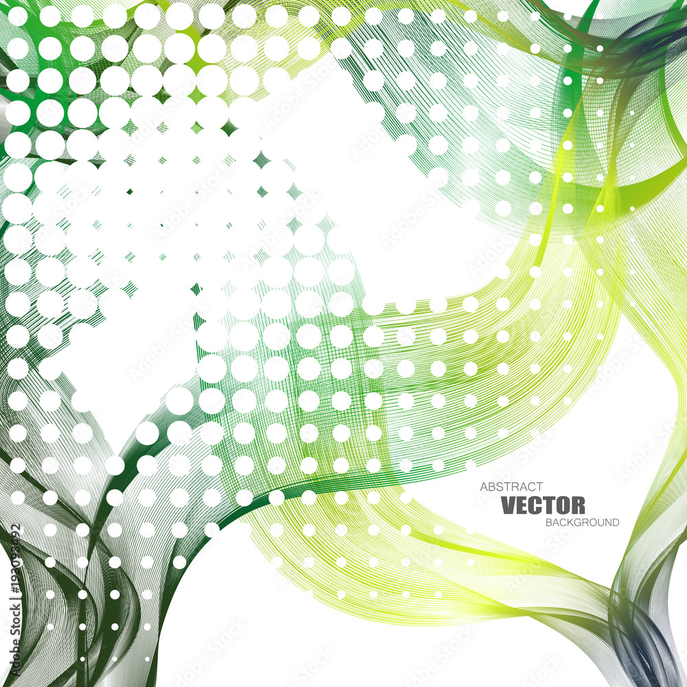 Aufkleber abstract backgrounds with colorful wavy lines. elegant wave design. vector technology.
