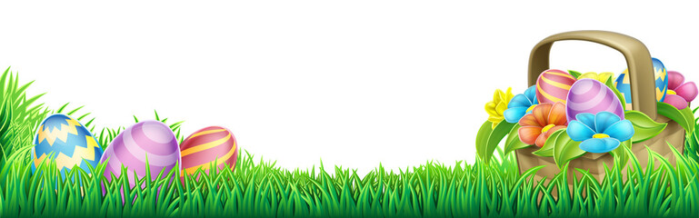 Obraz premium Easter Eggs Basket Design Element