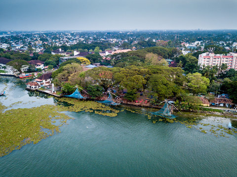 Aerial photo of Kochi in India