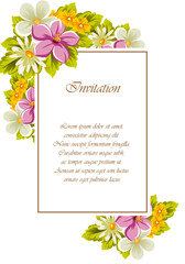 Beautiful frames for your text from the flowers. For design postcards, greeting, invitation birthday, marriage, Valentine's day, party, holiday, celebration.