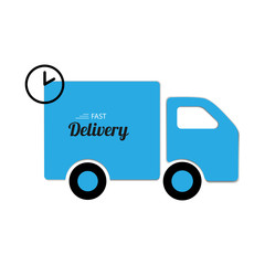 Delivery truck. Fast delivery. Deliver goods vector
