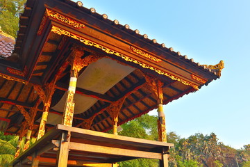 Sunset view in Pura Batu Bolong Temple, Lombok, Indonesia