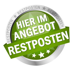 button with text Hier in Angebot Restposten