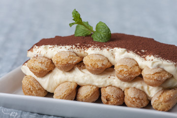 Nahaufnahme von einem Tiramisu