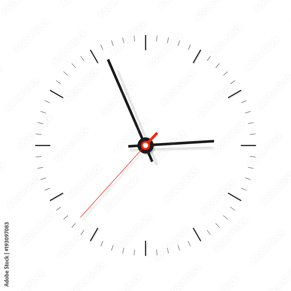 Poster simple clock, minimalistic timer on white background. business watch. vector design element for you 