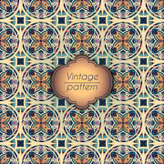 Abstract geometric retro seamless pattern. Vector background.
