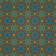 Ornate floral seamless texture, endless pattern with vintage mandala elements.