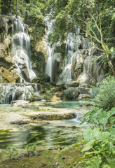 Fototapeta na wymiar Kuang Si Waterfall near Luang Prabang
