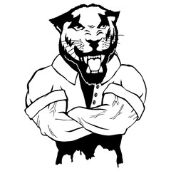 Steep fashionable pantera. Vintage style illustration for tattoo, logo, emblem © Максим Ковальчук