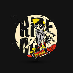 Colorful modern grandpa vector illustration.