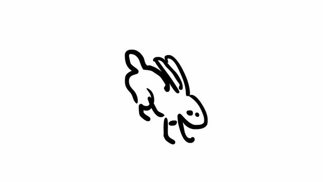 Running rabbit  (seamless loop animation)