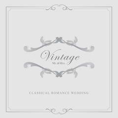 Wedding invitation card template Paper cut style design vector