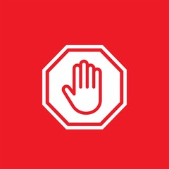 Stop vector sign. Prohibiting flat vector icon
