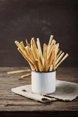 Traditional italian bread sticks Grissini