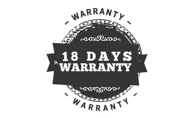 18 days warranty icon vintage rubber stamp guarantee