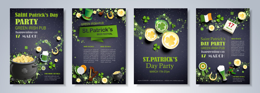 Saint Patrick's Day flyers set