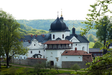 View to the old monastery on cloudy day