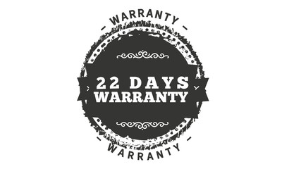 22 days warranty icon vintage rubber stamp guarantee