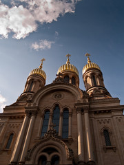 Fototapeta na wymiar Russisch-orthodoxe Kirche auf dem Neroberg in Wiesbaden
