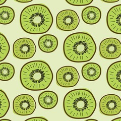 Fototapeta premium Kiwi Fruit Pattern Background. Vector Illustration.