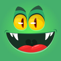 Angry cartoon vampire character. Vector illustration Halloween Vampire Face