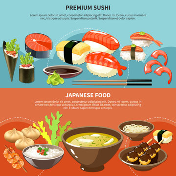 Sushi Colored Banner Set
