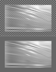 Obraz premium Realistic transparent plastic wrapper
