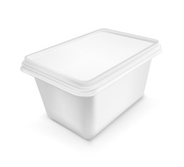 White packaging with lid for food
