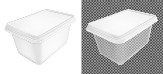 Transparent packaging with lid for food - obrazy, fototapety, plakaty