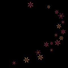 Feminine Floral Pattern with Simple Small Flowers for Greeting Card or Poster. Naive Daisy Flowers in Primitive Style. Vector Background for Spring or Summer Design.
