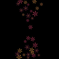 Feminine Floral Pattern with Simple Small Flowers for Greeting Card or Poster. Naive Daisy Flowers in Primitive Style. Vector Background for Spring or Summer Design.
