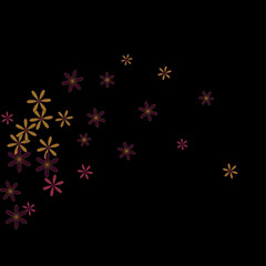 Feminine Floral Pattern with Simple Small Flowers for Greeting Card or Poster. Naive Daisy Flowers in Primitive Style. Vector Background for Spring or Summer Design.
