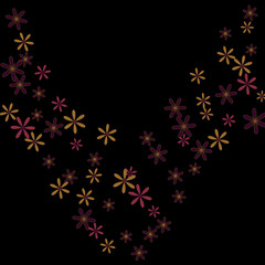 Feminine Floral Pattern with Simple Small Flowers for Greeting Card or Poster. Naive Daisy Flowers in Primitive Style. Vector Background for Spring or Summer Design.
