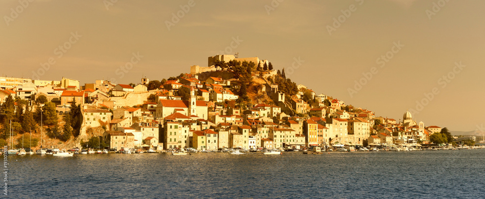 Poster sibenik old town panorama, croatia