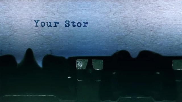 your story The Word closeup Being Typing With Sound and Centered on a Sheet of paper on old Typewriter 4k Footage .
