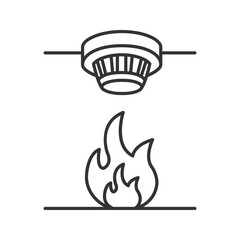 Smoke detector linear icon