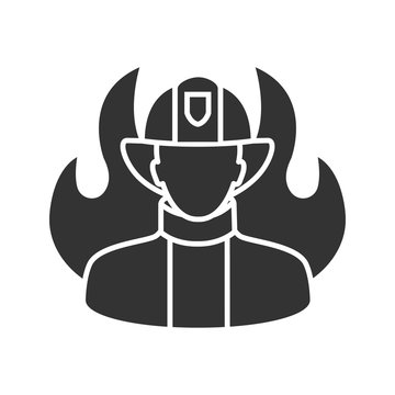 Firefighter glyph icon