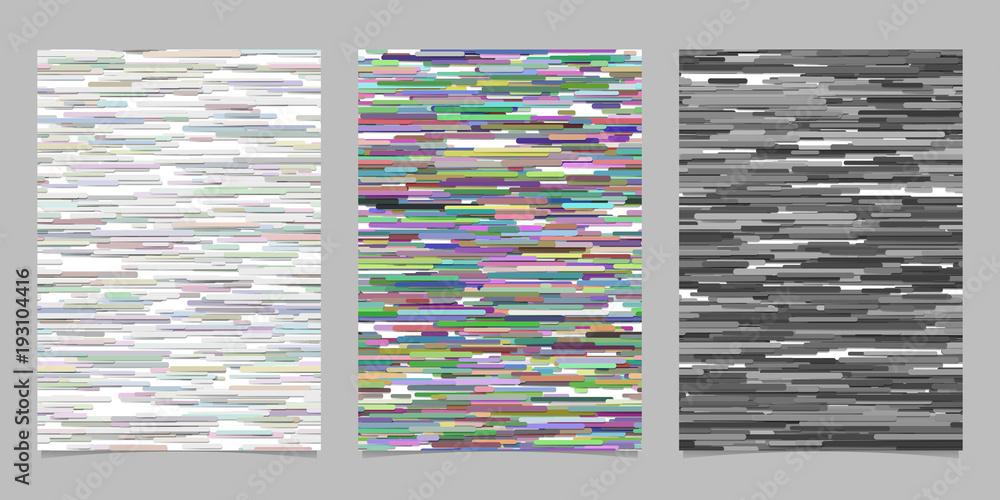 Poster abstract horizontal stripe background page template set - vector designs
