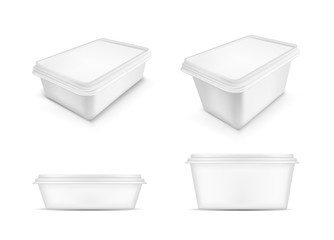 White packaging with lid for food