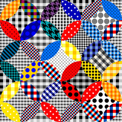 Seamless background pattern. Patchwork pattern of circles - obrazy, fototapety, plakaty
